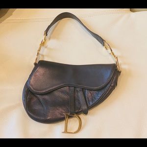 Christian Dior Black leather Saddle bag